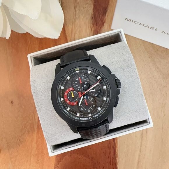 NWT Michael‎ Kors Ryker Chronograph Black Dial Men's Watch - Picture 1 of 6